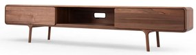 Brązowa szafka pod TV z litego drewna dębowego 220x45x45 cm Fawn – Gazzda
