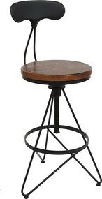 Stołek barowy MCW-N18 (zestaw 2 szt.),  brązowy, czarna rama