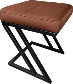 Pufa ZETA LOFT ławka taboret podnóżek metal eko-skóra : Kolor nogi - Czarna, Kolor tkaniny - EKO-SKÓRA - 3D, Typ tkaniny - Eko-skóra