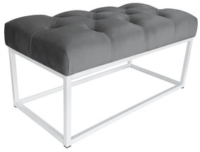 Ławka CHESTERFIELD LOFT podstawa biała pufa podnóżek BL14