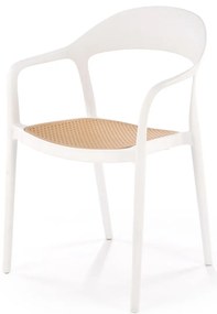 K530 krzesło biały naturalny, nowoczesne, skandynawskie, polipropylen
