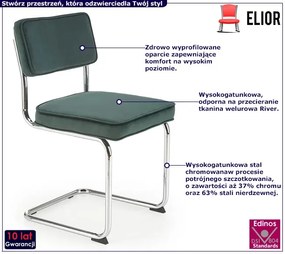 Zielone tapicerowane krzesło bauhaus - Radag
