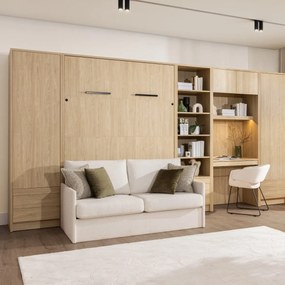 Półkotapczan pionowy z sofą GENIUS rozwiązanie do małych pomieszczeń (sofa z pojemnikiem)
