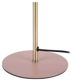 Różowa lampa stołowa z detalami w kolorze złota Leitmotiv Bonnet