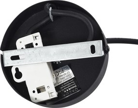 Zewnętrzna lampa wisząca czarna z pomarańczowym kloszem z liny IP44 - Cava Jayla