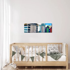 Obraz - Brighton Beach, Melbourne, Australia (z zegarem) (90x30 cm)