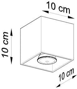 Ciemnoszara lampa punktowa 10x10 cm Geo – Nice Lamps