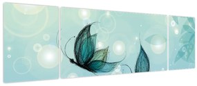 Obraz - Niebieskie motyle (170x50 cm)
