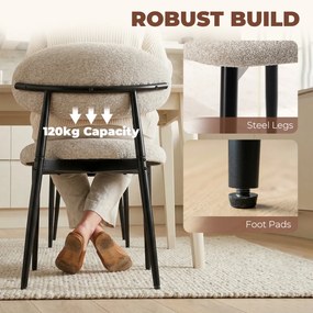 HOMCOM Tapicerowane krzesła do jadalni Krzesła kuchenne na stalowych nogach Beżowy | Aosom PL