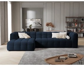 Niebieski aksamitny narożnik Windsor &amp; Co Sofas Vesta, lewostronny