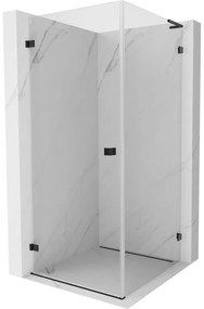 Mexen Lunar-B L kabina prysznicowa uchylna lewa 70 x 70 cm, transparent, czarna - 832L-070-070-70-00-L