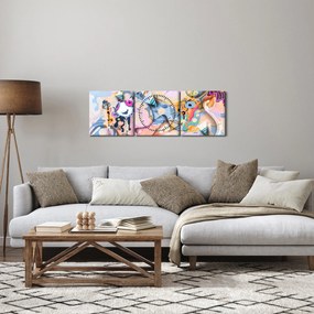 Obraz - Abstrakcja bajki (z zegarem) (90x30 cm)