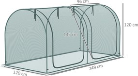 Outsunny Siatka Ochronna Ogrodowa Namiot dla Roślin Warzywnik z Drzwiami 249x120cm Ochrona Przed Szkodnikami | Aosom PL