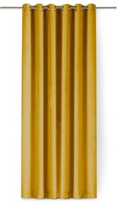 Musztardowa aksamitna zasłona częściowo zaciemniająca (dimout) 530x270 cm Velto – Filumi