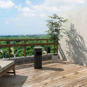 SongmicsHome Stojący popielnik z koszem na śmieci SMOKE, 60,5x24,5 cm, czarny