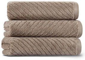 Brązowy bawełniany ręcznik 71x40 cm Chevron – Foutastic