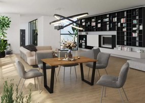 Stół Cezi industrialny 28 mm – nowoczesny stół z blatem z płyty laminowanej i czarnym metalowym stelażem