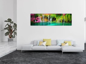 Obraz - Wodospad, Jeziora Plitwickie, Chorwacja (170x50 cm)
