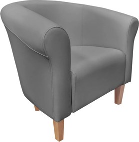 Fotel Milo tkanina Eko-skóra elegancki fotel do salonu i gabinetu : Kolor nogi - Drewno, Kolor tkaniny - EKO-SKÓRA - 22D, Wysokość nogi - 15 cm