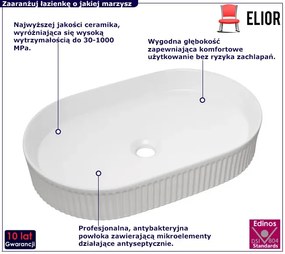 Biała owalna ceramiczna umywalka - Zofija 3X