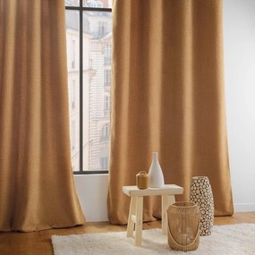 Brązowa zasłona z materiału bouclé 140x240 cm Wooly – douceur d'intérieur