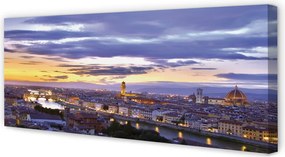 Obraz na płótnie Zachód Słońca nad Rzeką we Włoszech