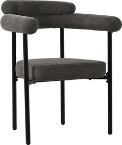 Zestaw 6 krzeseł z weluru - z podłokietnikami - Szary