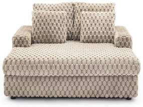 Fotel Wypoczynkowy Sofa KOBEL Beżowy Pluszowy Nowoczesny