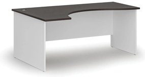 Ergonomiczne biurko PRIMO WHITE, 180x120 cm, lewe, biały/wenge