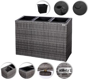 Stilista  Stojak na 3 doniczki, szary, 84 x 29 x 60 cm