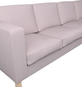 Pokrowiec na sofę narożną lewostronną Karlanda kolor różowy tkanina strukturalna