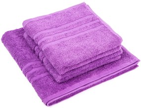 Zestaw ręczników „Classic” fioletowy, 2 szt. 50 x 100 cm, 1 szt. 70 x 140 cm, 2 szt. 50 x 100 cm, 1 szt. 70 x 140 cm