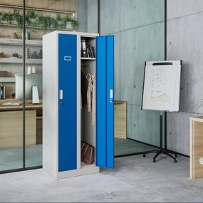 Szafka pracownicza metalowa czterokomorowa niebieska