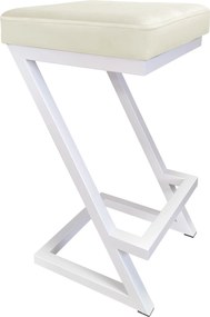 Hoker ZETA krzesło barowe tkanina Welur podstawa metalowa LOFT : Kolor Stelaża - Biały, Kolor tkaniny - VELVET - MG50