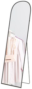 HOMCOM Lustro stojące, lustro w pełnej długości, nowoczesny design, 50 cm x 1,5 cm x 161,5 cm, czarne