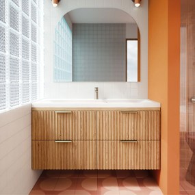 Umywalka wpuszczana w blat z konglomeratu WAVE 120 cm