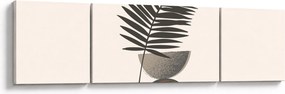Obraz - Abstrakcja z liściem palmy (170x50 cm)