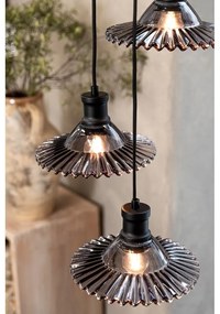 Czarna lampa wisząca ze szklanym kloszem ø 22 cm Novia – Markslöjd