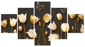 Obraz - Tulipany - abstrakcja (125x70 cm)