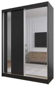 Szafa przesuwna - Greco 150 cm, czarny mat
