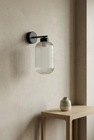 Ryflowany ścienny kinkiet grafitowy L1-L76