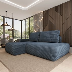 Masseno Narożnik AVINI z funkcją spania i pojemnikiem na pościel Narozniki L, Rozkładana sofa - Szary, TILIA 85
