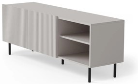 PAXOS RTV-1 TV stolik RTV 150 cm,kaszmirowy nowoczesny ryflowane fronty