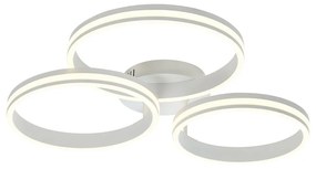 Lampa sufitowa biała z LED z 3-stopniową regulacją ściemniania 3-punktowa - NavaraDesignerski Oswietlenie wewnetrzne