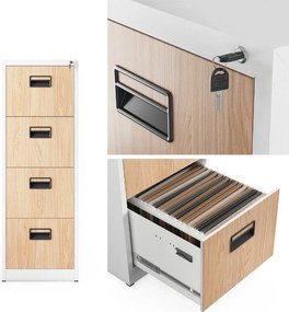 Szafka kartotekowa Eco Design Sara V004 46x62x132 cm biały/dąb sonoma