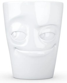 Biały figlarny porcelanowy kubek z uchem 58products