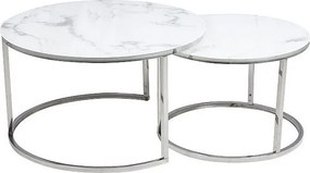 Zestaw 2 ław ATLANTA B biały marmur/chrom