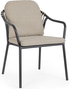 Jasnobrązowe metalowe krzesło ogrodowe Edvige – Bizzotto