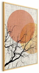 Plakat Podwójny księżyc 21x30 cm z ramą złotą bez marginesu ARTGEIST B