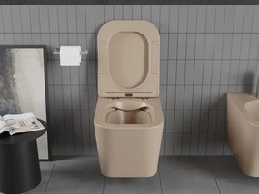 Mexen Teo miska wc Rimless z deską wolnoopadającą slim, duroplast, cappuccino mat - 30854064